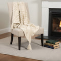 50 X 60 Natural Cotton Woven Geometric Throw Blanket with Tassels