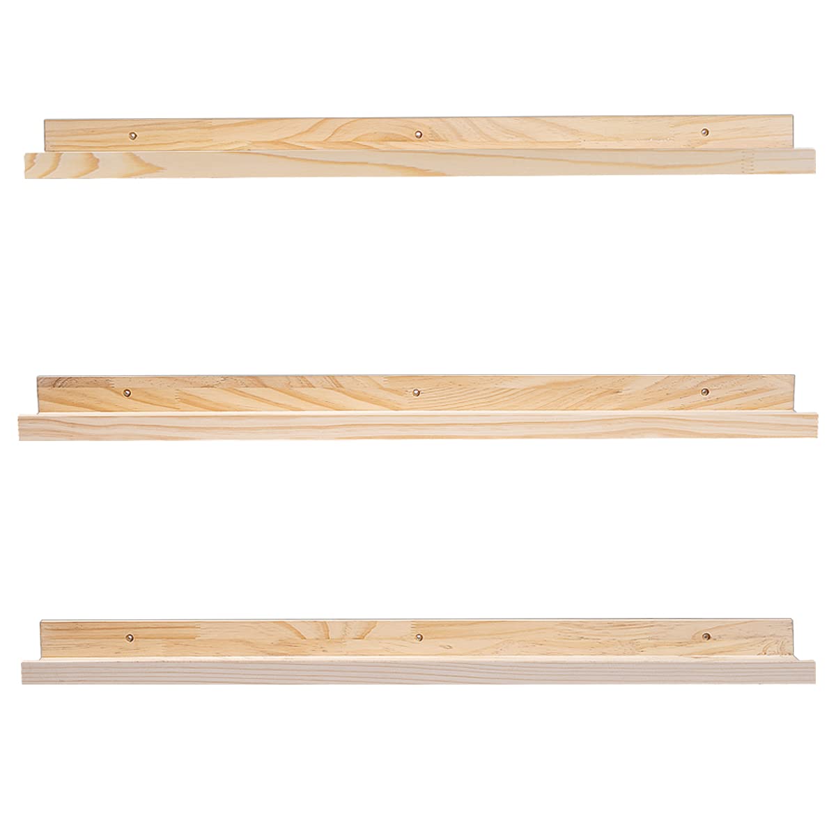 MBYD 36 Inch Floating Shelves Natural Wood, Wall Mount Picture Ledge Wooden Wall Shelf Nursery Bookshelf for Bedroom, Living Roo