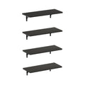 Furinno Rossi 18-Inch Wall Mounted Floating Display Shelves, Espresso, Set of 4