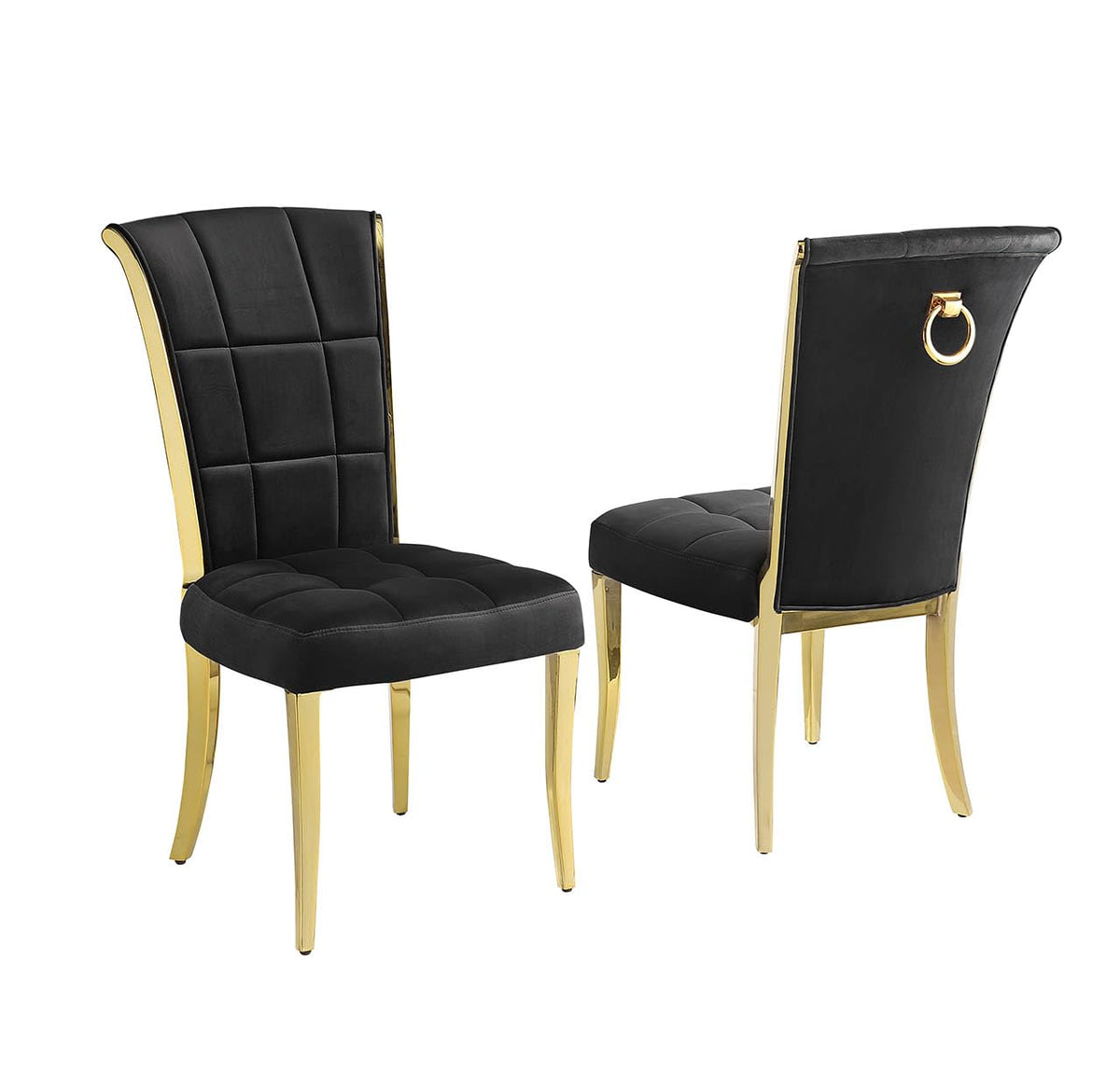 Best Quality Furniture Sc320-327 Dining Chairs, Black/Gold