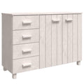 vidaXL HAMAR Solid Pinewood Sideboard - White - 44.5"x15.7"x31.5" - Two Doors and Four Drawers for Ample Storage - Sturdy and Versatile Piece for Any Room
