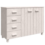 vidaXL HAMAR Solid Pinewood Sideboard - White - 44.5"x15.7"x31.5" - Two Doors and Four Drawers for Ample Storage - Sturdy and Versatile Piece for Any Room