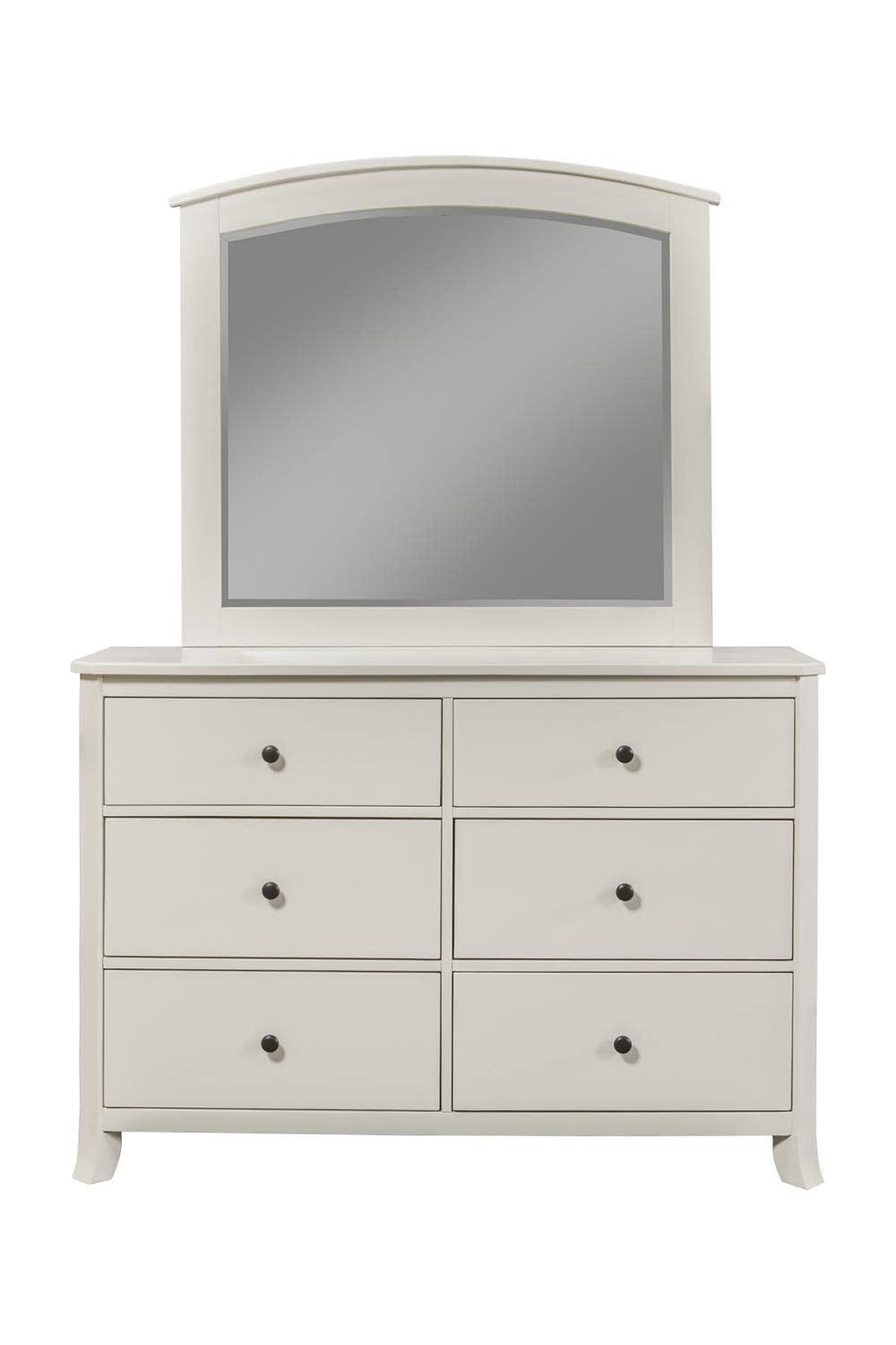 Alpine Furniture Baker 6 Drawer Wood Dresser In White