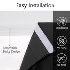 Muamar Black 2Pcs Self Adhesive Curtains (29''W X 30''L), Window Tier Curtains For Small Window, Bathroom, Rv, Door, Kitchen, Bl