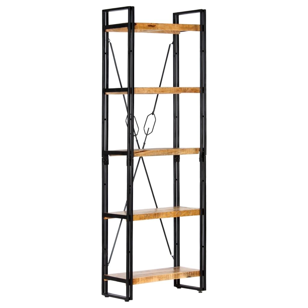 vidaXL 5-Tier Bookcase 23.6&quot;x11.8&quot;x70.9&quot; Solid Mango Wood