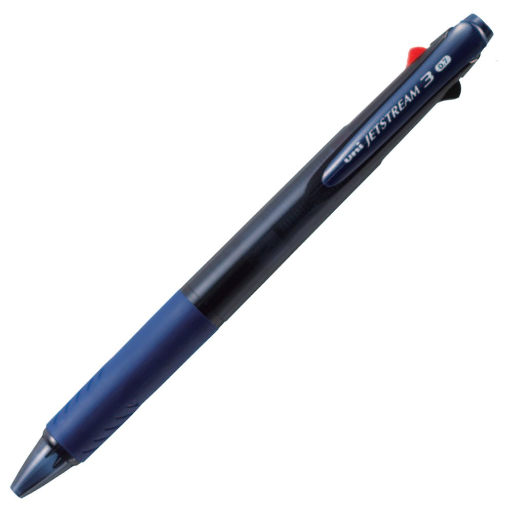 Uni Ballpoint Pen Jetstream 3 Color Black, Red, Blue Ink 0.7Mm, Transparent Navy (Sxe340007T.9)