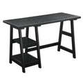 Convenience Concepts Designs2Go Trestle Desk 47 - Modern Desk or Vanity with Shelves, for Office, Dorm, Living Room, Barnwood/Bl