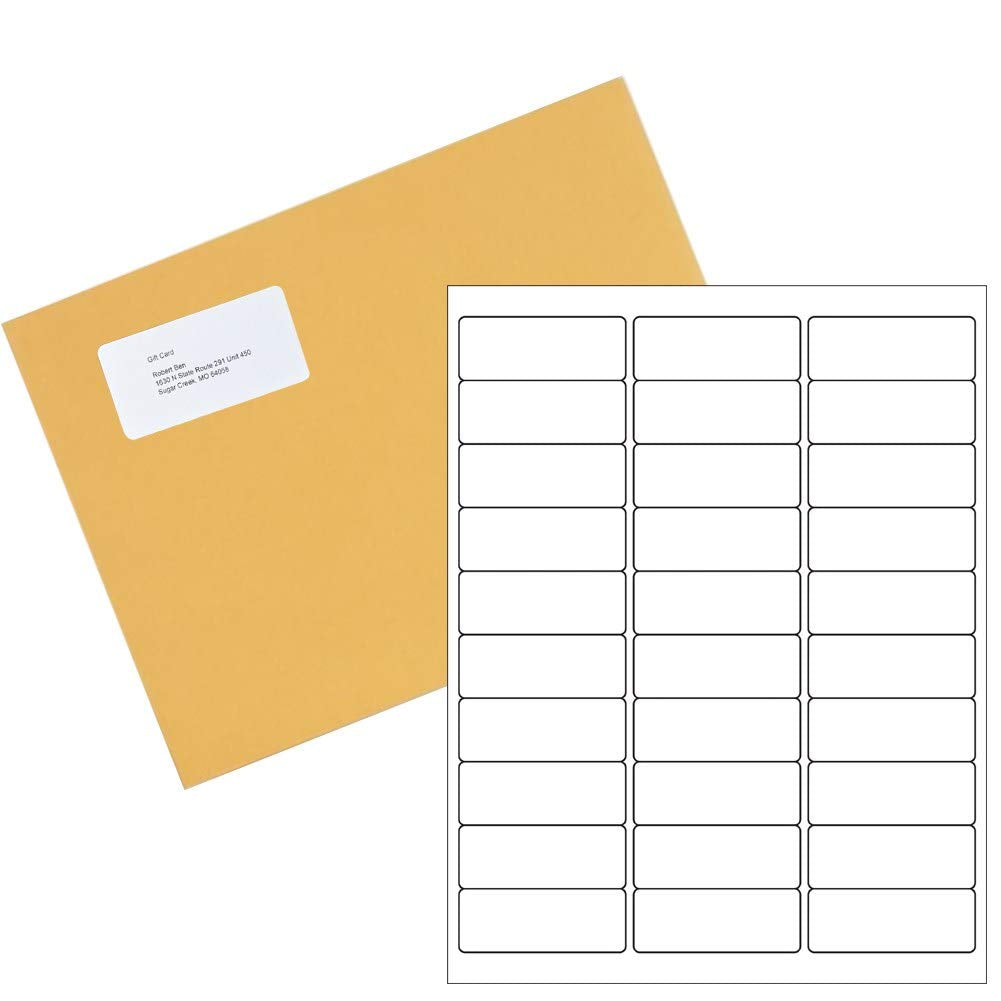 Ryhampaper White Sticker Labels, 30-Up 1' X 2-5/8' Shipping Address Labels Adhesive Fba Labels Stickers (100 Sheets - 3000 Lab