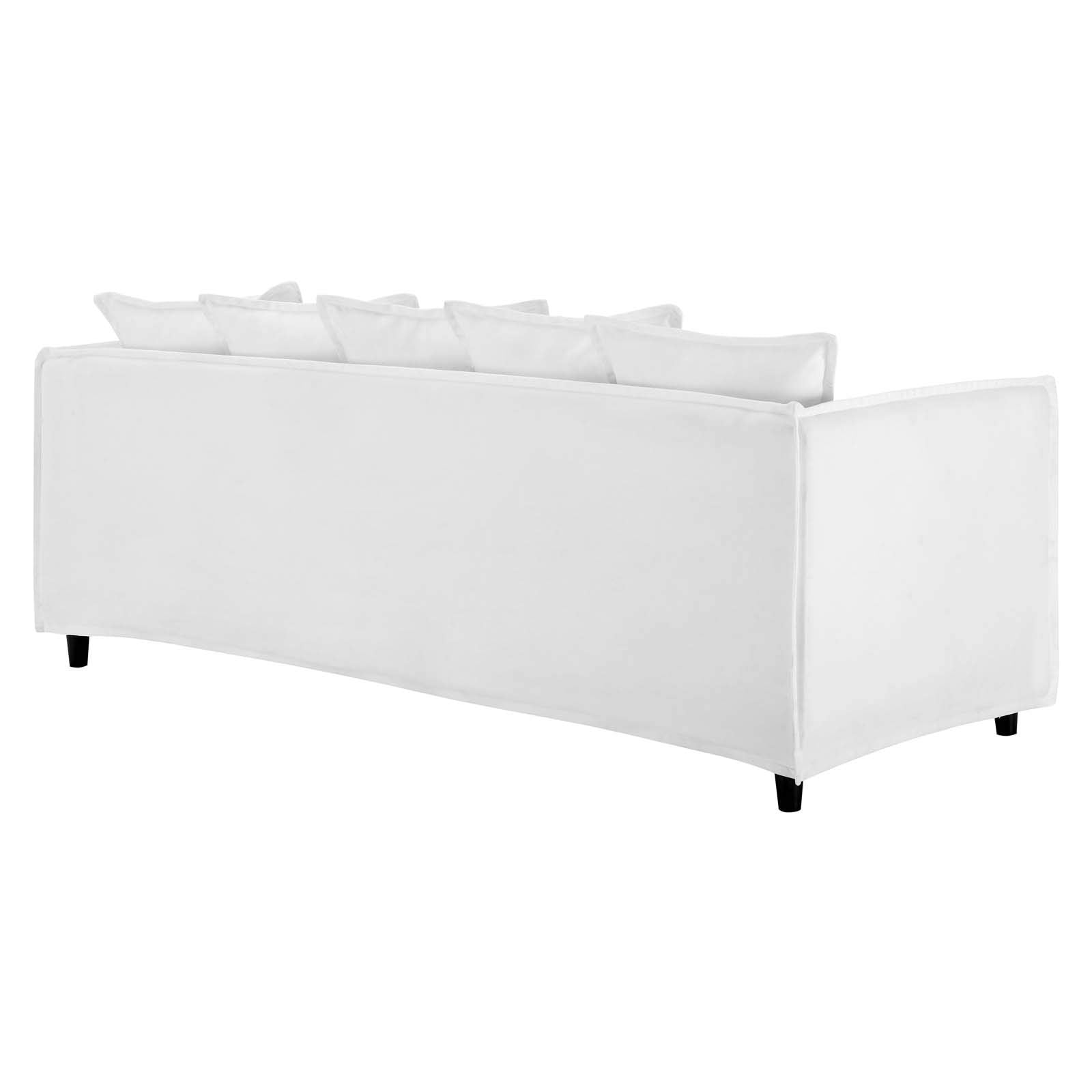 Modway Avalon Fabric Upholstered Slipcover Sofa, White