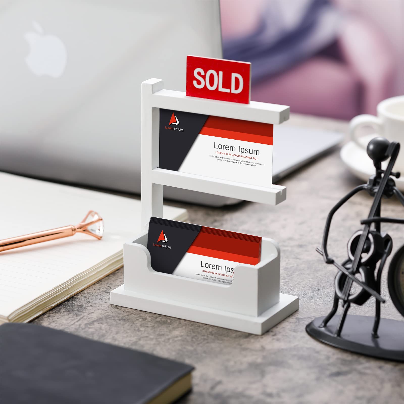 Real Estate Business Card Holder Display Wooden Real Estate Agent Supplies Business Card Stand Farmhouse Business Card Organizer