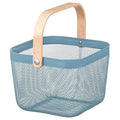 Clubx Metal Mesh Storage Organizer Fruit Basket, Hanging Shopping Basket Kitchen Basket With Bamboo Handle Ideal For Bathroom, P