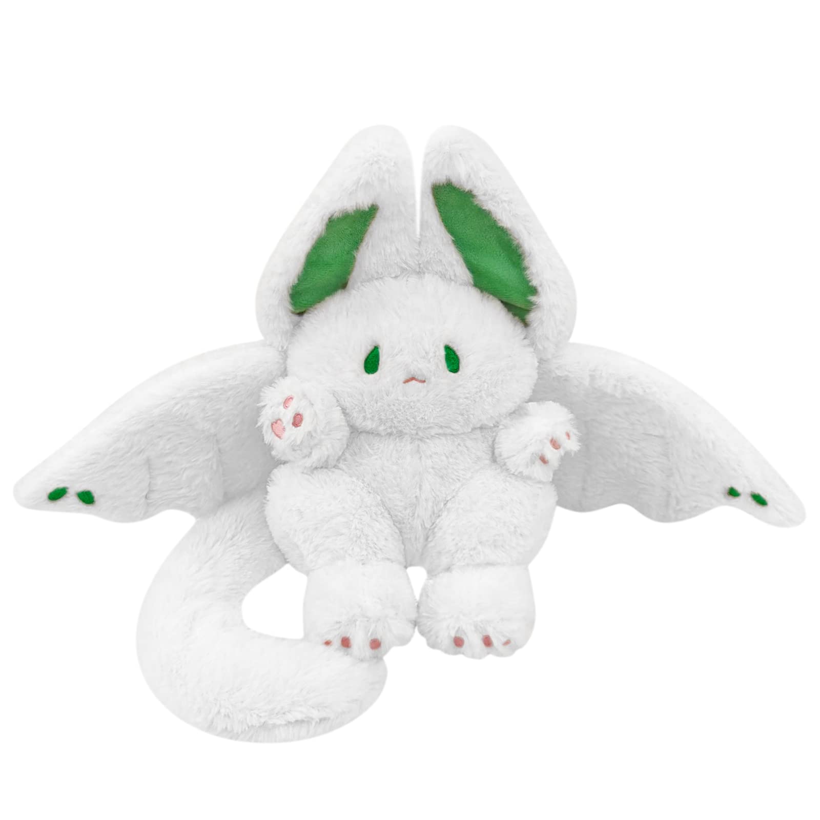 PEACH CAT Cute White Bat Bunny Plush Pillow Kawaii Bat Rabbit Stuffed Animal for Kids 16'