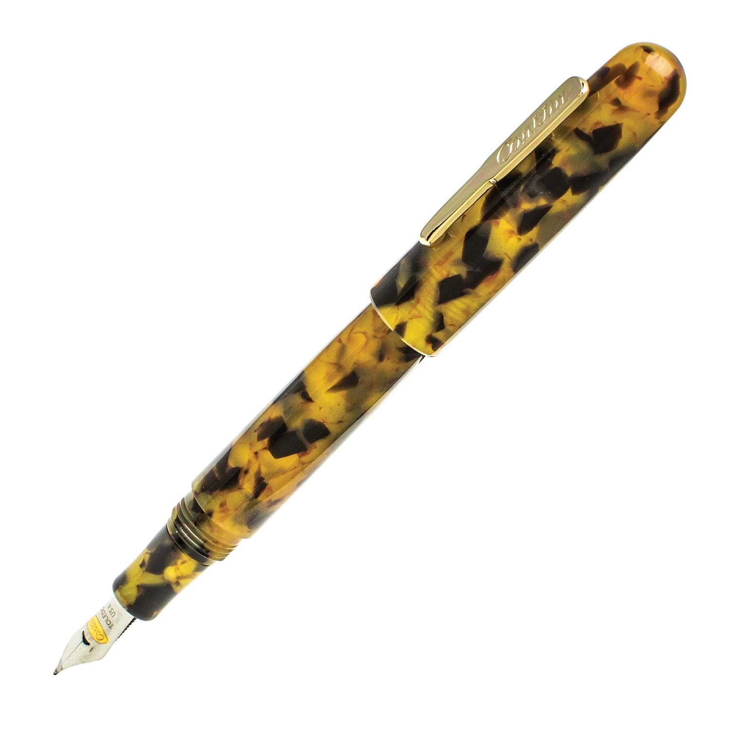 Conklin All American Fountain Pen In Tortoiseshell - Stub Nib, Vintage Design & Superior Craftsmanship - Ideal Gift For Calligra