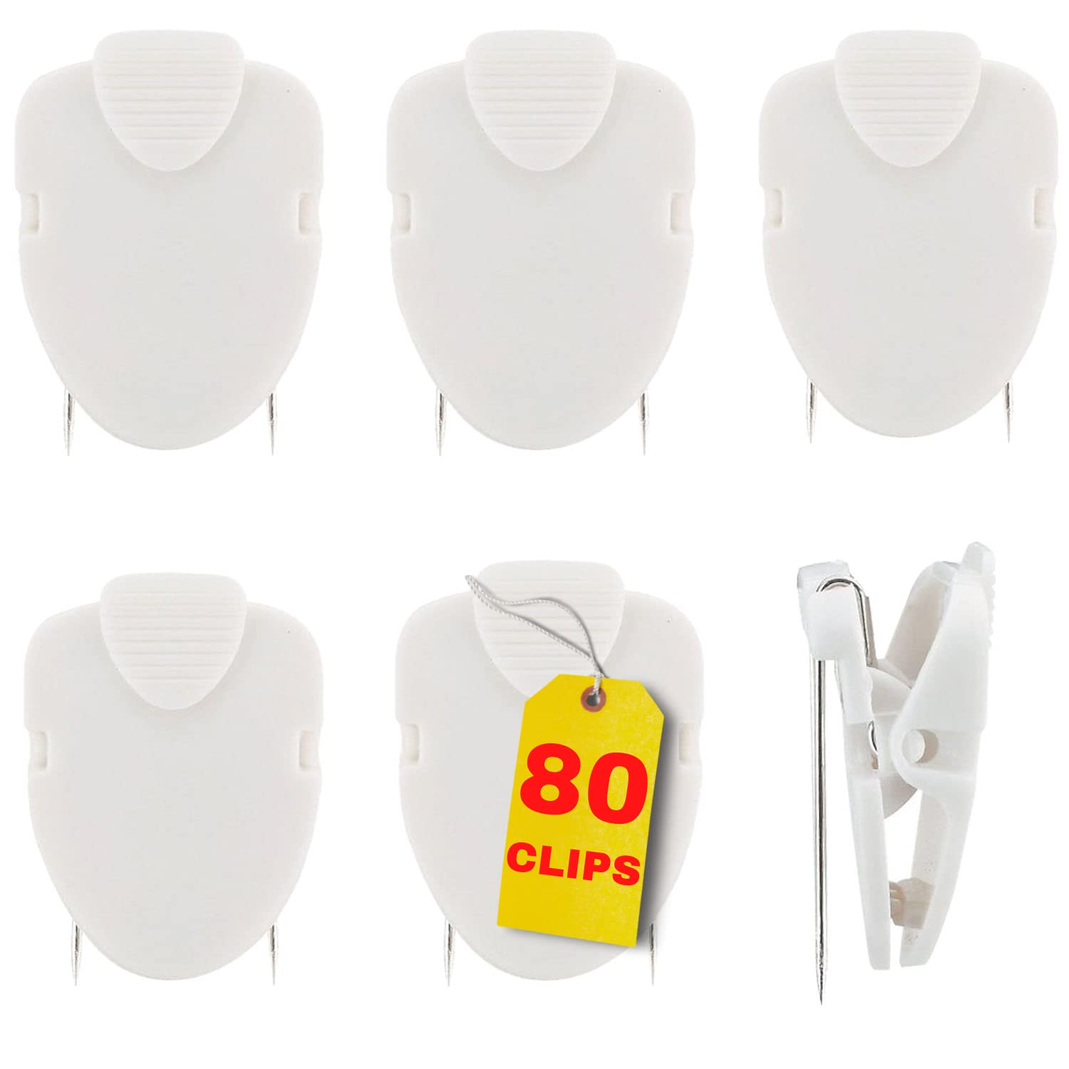 1Intheoffice Cubicle Clips, White, 80/Pack (White)