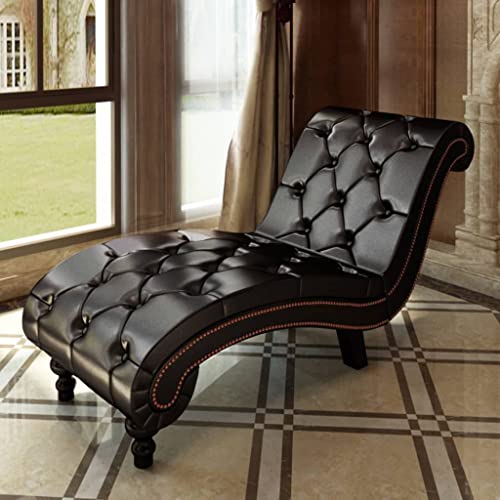 INLIFE Chaise Longue Brown Faux Leather