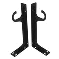 OSOLADY 2pcs Heavy Duty Closet Rod and Wall Shelf Support Brackets with Hooks, 16inch Metal Wardrobe Shelf Holder, Black Clothe
