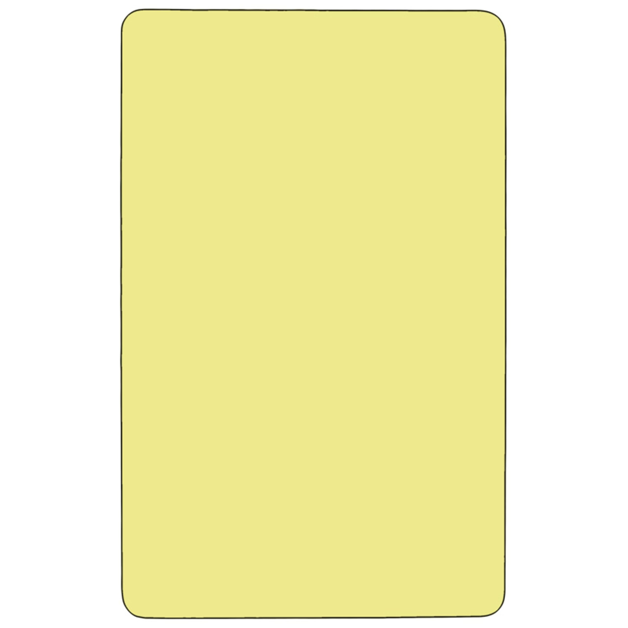 Flash Furniture Wren 24''W x 48''L Rectangular Yellow Thermal Laminate Activity Table - Height Adjustable Short Legs