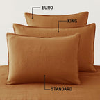 Atlinia Linen Pillow Cases Euro Sham - 26 X 26 Inch Bed Pillow Protector Cover Set Of 2 Bedding Cooling Neutral Pillowcase Shams