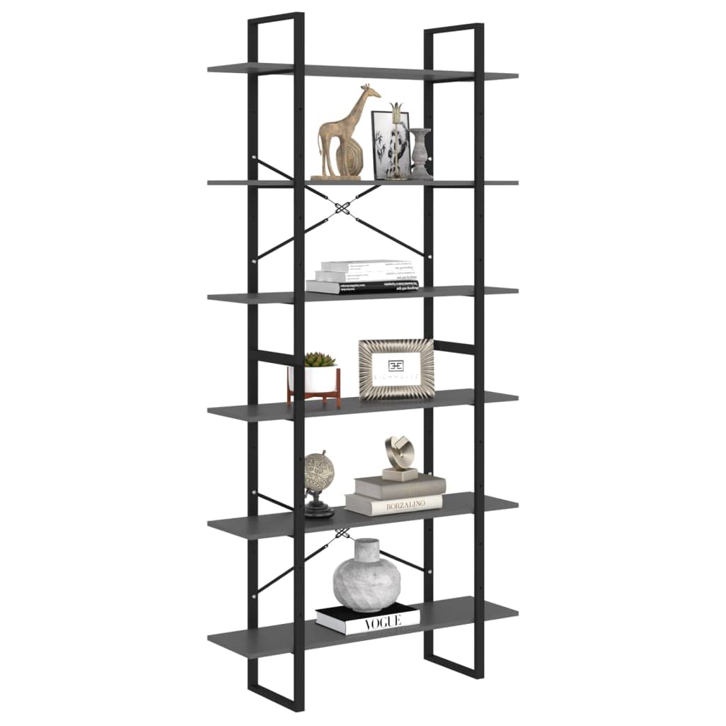 vidaXL High Cabinet Gray 39.4&quot;x11.8&quot;x82.7&quot; Engineered Wood