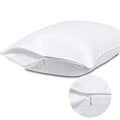 Pillow Protectors With Zipper Standard Size-100% Cotton Pillowcases For Hair And Skin, Comfort Soft Pillow Case Protector For Ea