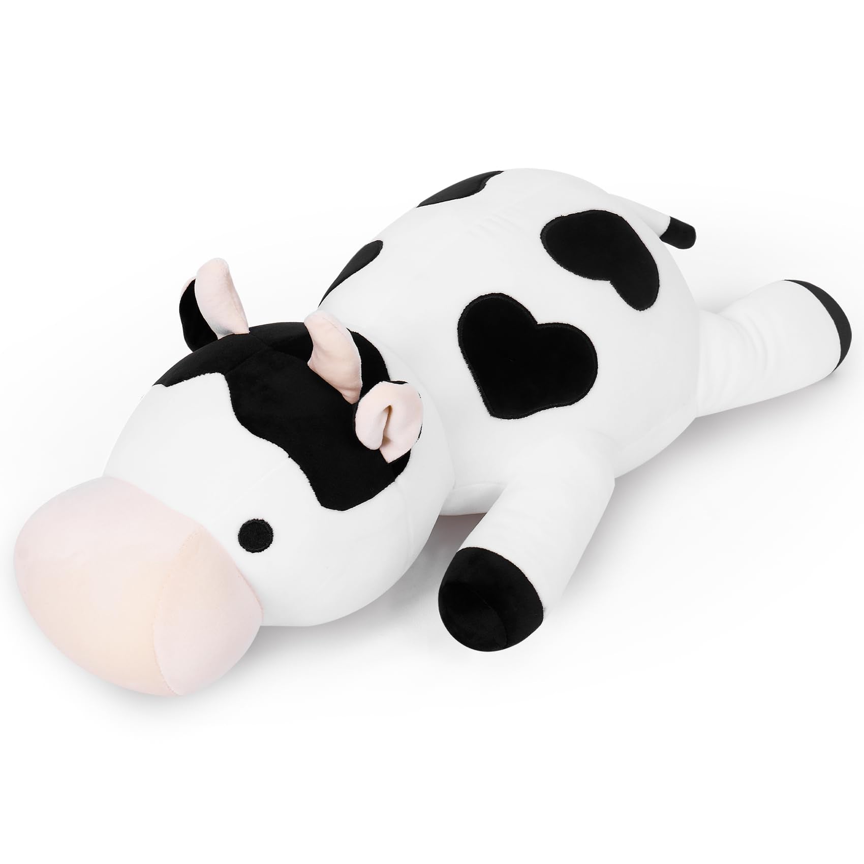 Ideameme Milk Cow Weighted Plush, 24' 4.2 Lbs Weighted Stuffed Animals Series, Cute Cow Plushie Dolls Throw Pillow Birthday Gif