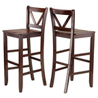Ergode Wood Summit 3-Piece Pub Table Set | Modern Retro Style | Sturdy Wood Composite Tabletop | Adjustable Swivel Stools | Chrome Plated Finish (94385-VV)