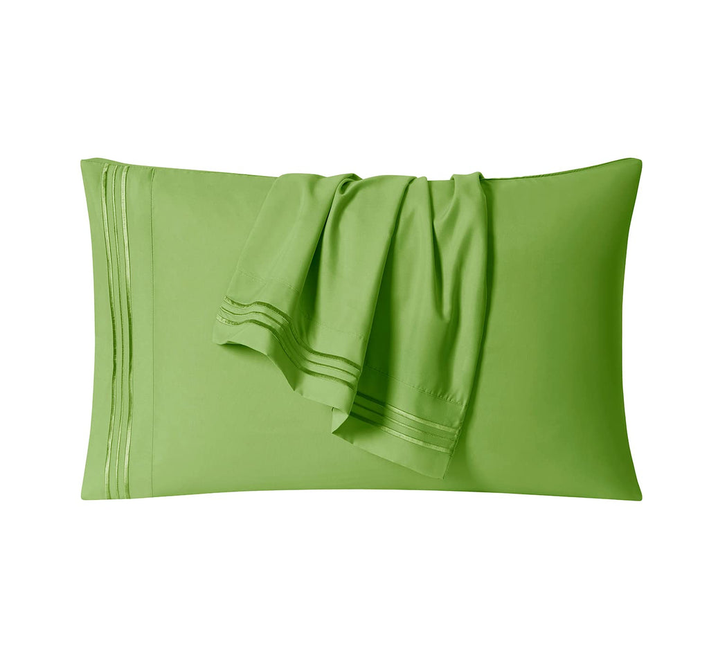 Clara Clark Bed Sheets, Premier 1800 Series 4 Piece Bed Sheet Set, Deep Pocket, Wrinkle, Fade, Stain Resistant, Luxury Soft Bedding Sheets & Pillowcases, California King, Garden Green