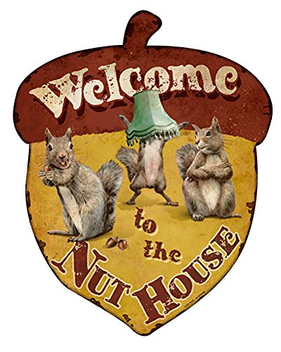 Welcome To The Nuthouse Squirrels Novelty Sign | Indoor/Outdoor | Funny Home D  Cor For Garages, Living Rooms, Bedroom, Offices