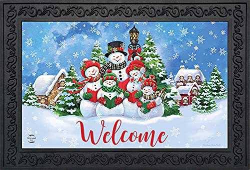 Briarwood Lane Caroling Snowmen Christmas Doormat Welcome Indoor Outdoor 30' X 18'