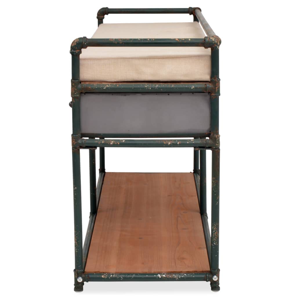 vidaXL Storage Bench with Cushion 42.3"x13.6"x23.2"