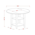 East West Furniture SUT-BMK-T Sudbury Dining Room Table - a Round kitchen Table Top with Dropleaf & 2 shelves, 42x42 Inch, Buttermilk & Cherry
