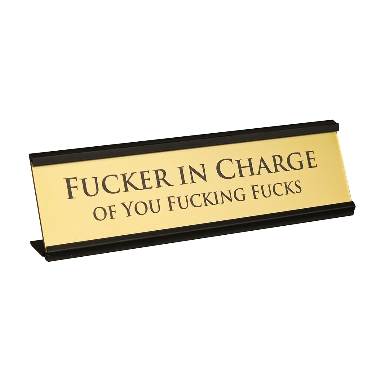 Fucker In Charge Of You Fucking Fucks Office Desk Plate Sign - 8X2' Executive Desk Nameplate For Boss, Manager, And Coworker Gi