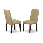 East West Furniture Lydr6-Cap-03 6 Piece Dining Set Contains A Rectangle Dining Room Table With Butterfly Leaf And 4 Brown Linen Fabric Padded Chairs With A Bench, 36X66 Inch, Cappuccino