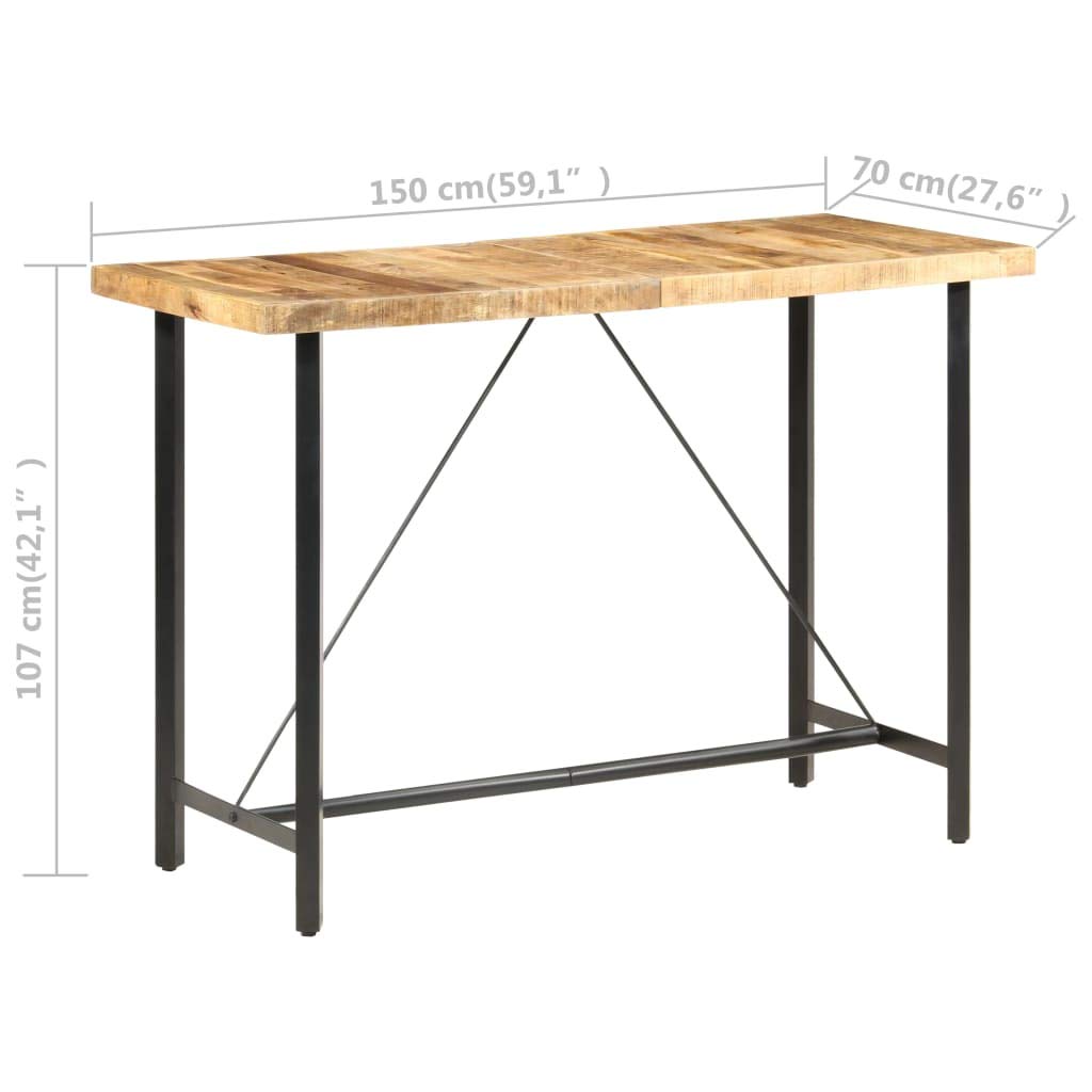 vidaXL Bar Table Rough Mango Wood - Thumbnail 5