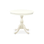 East West Furniture AMDA3-LWH-W 3 Piece Dinette Set for Small Spaces Contains a Round Kitchen Table with Pedestal and 2 Dining Chairs, 36x36 Inch, Linen White