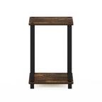 Furinno Simplistic End Table, 2-Pack, Amber Pine/Black