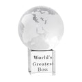 LONGWIN Worlds Greatest Boss 2.76 Crystal Globe Awards - Gifts for Boss Unique Bosses Day Birthday Christmas Thanks Giving Day 
