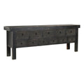 Kosas Home Lahey 11-Drawer Reclaimed Pine Wood Console Table in Black