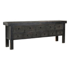Kosas Home Lahey 11-Drawer Reclaimed Pine Wood Console Table in Black