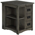Powell Linon Parnell Wood Side Table in Gray