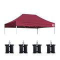 Eurmax Usa Pop Up Canopy Replacement Canopy Tent Top Cover, Instant Canopy Top Cover Only,Bonus 4Pc Pack Canopy Weight Bag(8X12,