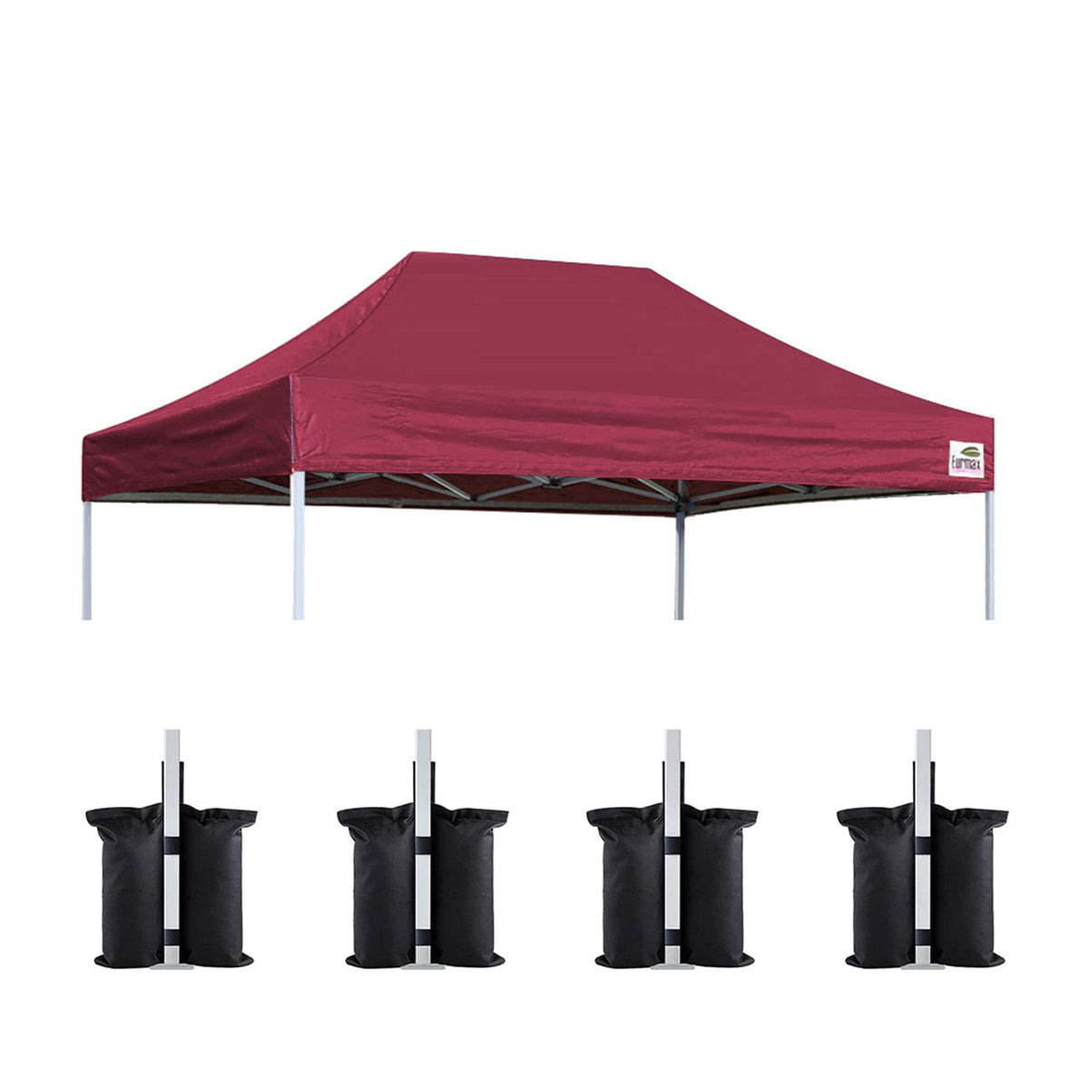 Eurmax Usa Pop Up Canopy Replacement Canopy Tent Top Cover, Instant Canopy Top Cover Only,Bonus 4Pc Pack Canopy Weight Bag(8X12,