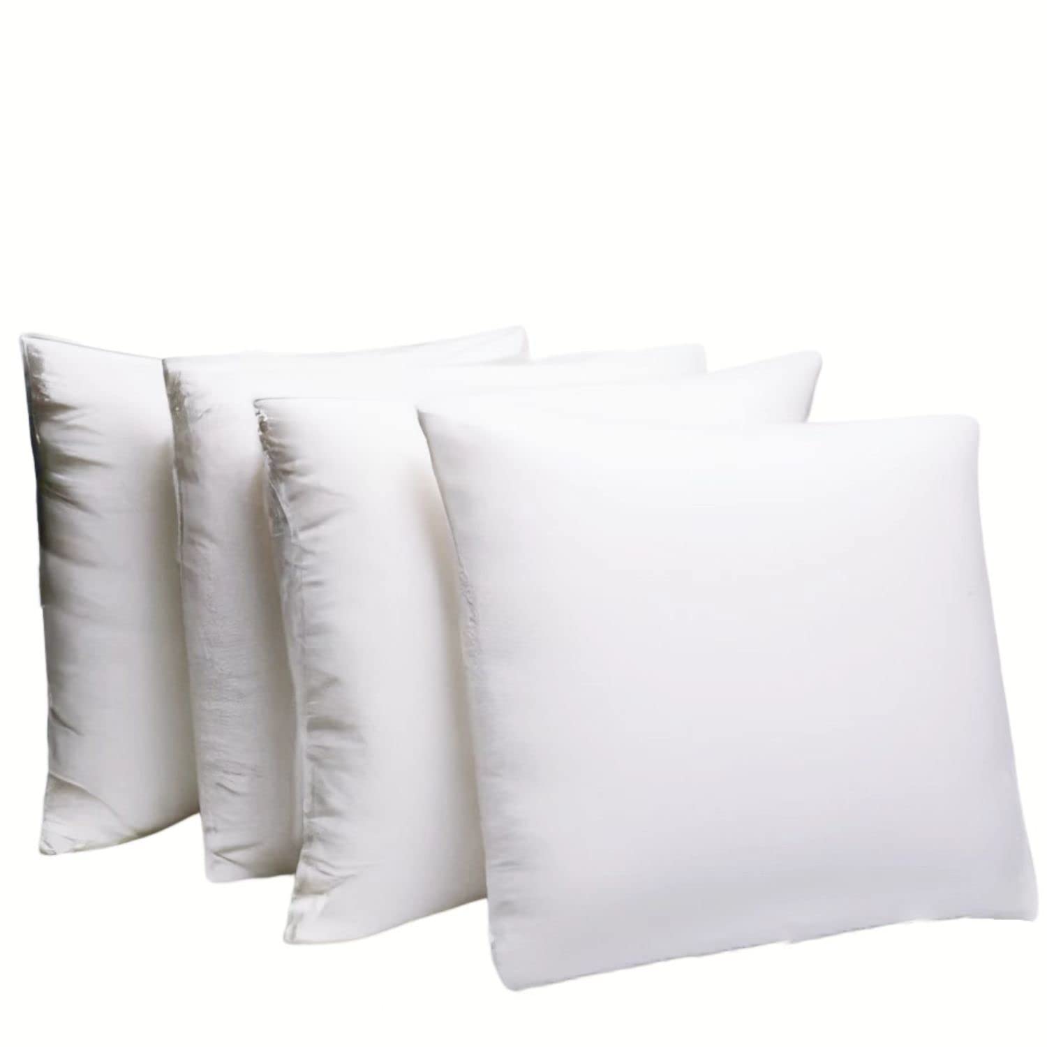 Fabornus Premium 18 X 18 Throw Pillow Inserts, Set Of 4 Hypoallergenic Square Form Decorative Pillows For Sofa Couch Bed And Cha