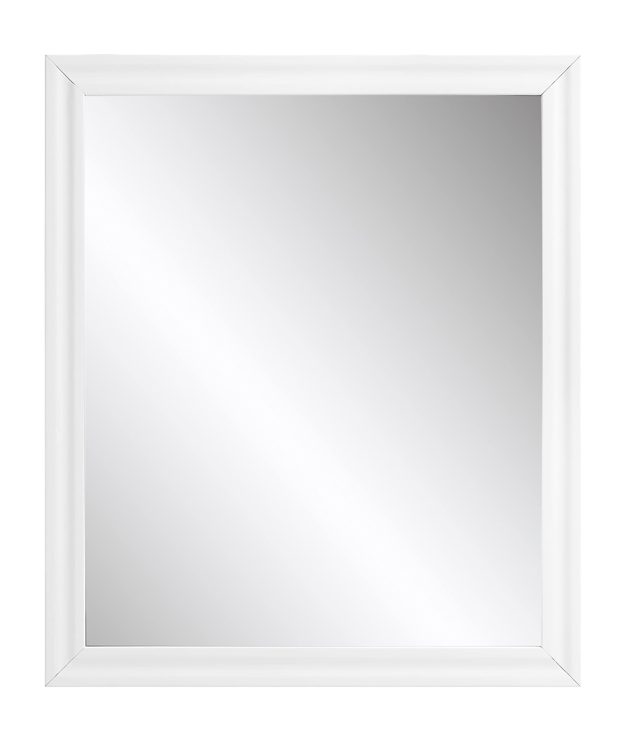 Acme Gaines Rectangle Wooden Frame Mirror In White High Gloss