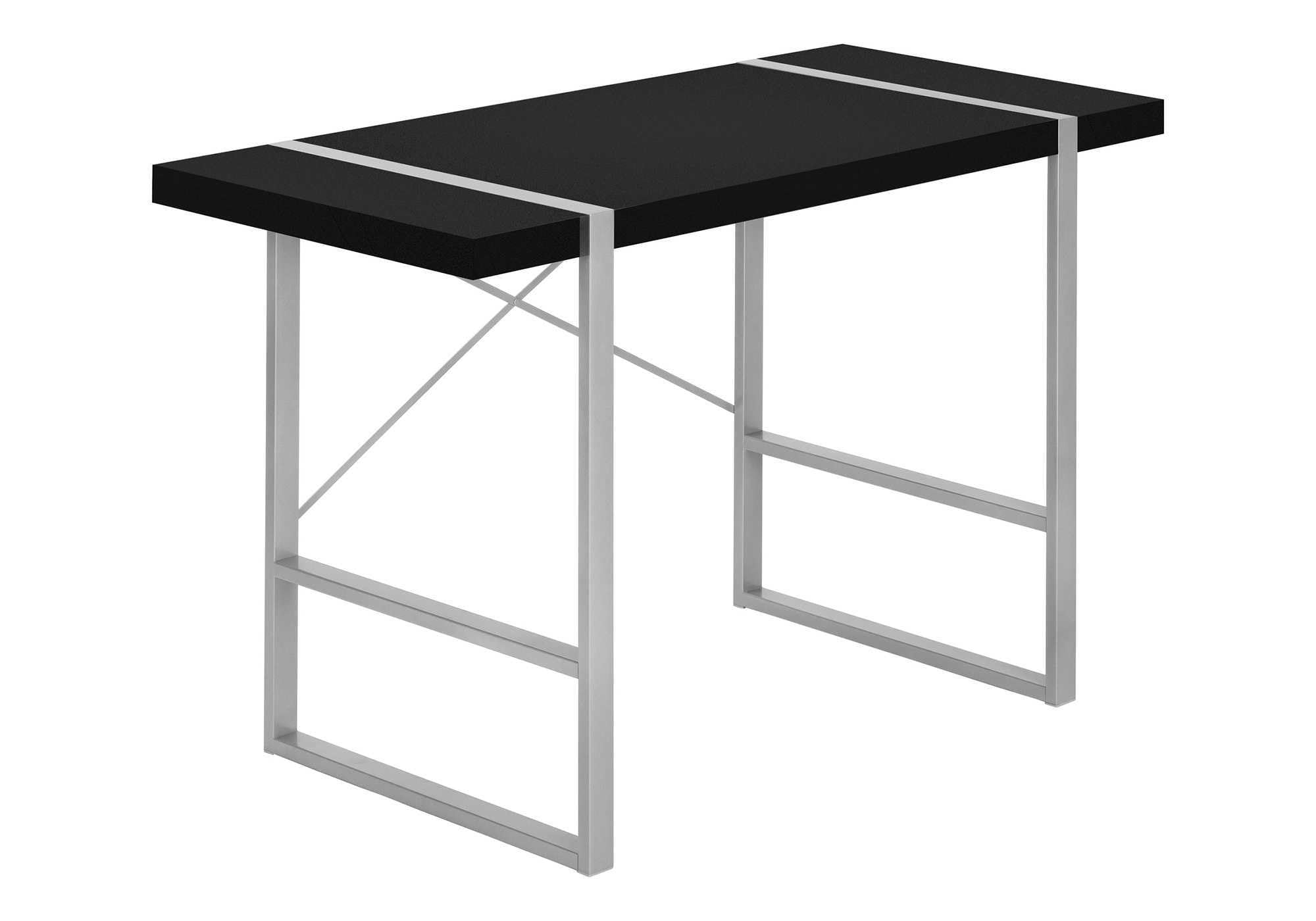 Monarch Specialties I 7664 Computer Desk, Home Office, Laptop, 48' L, Work, Metal, Laminate, Black, Grey, Contemporary, Modern