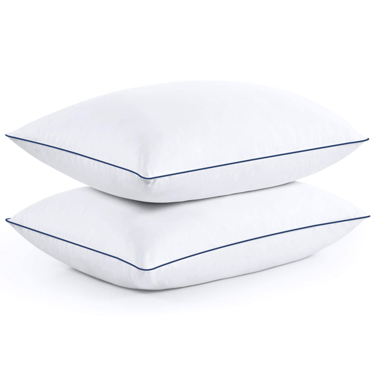 Puredown Premium White Goose Feather And Down Pillows, 2 Pack Luxury Bed Pillows For Sleeping With 100% Cotton Cover, Standard S