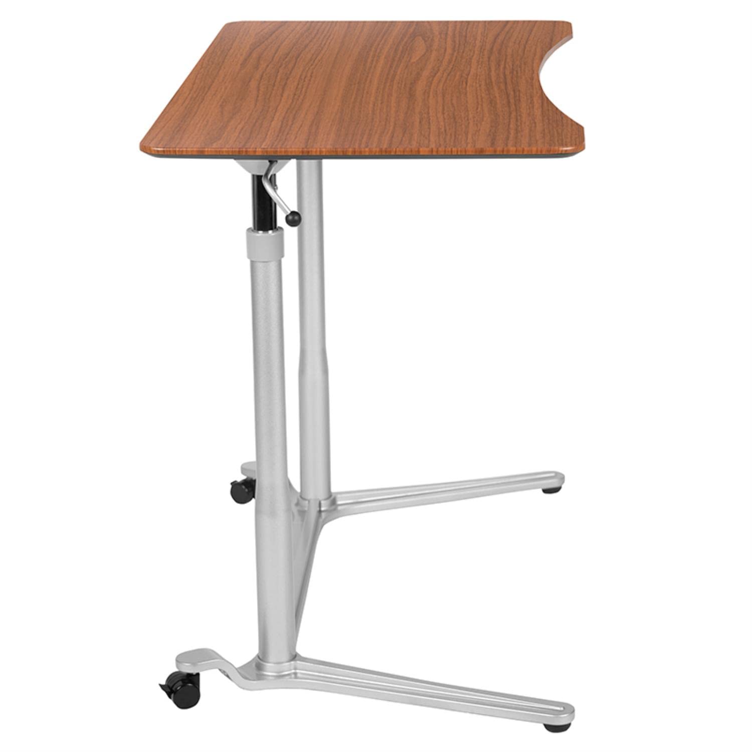 Flash Furniture Sit-Stand Cherry Ergonomic Computer Desk with 37.375"W Top