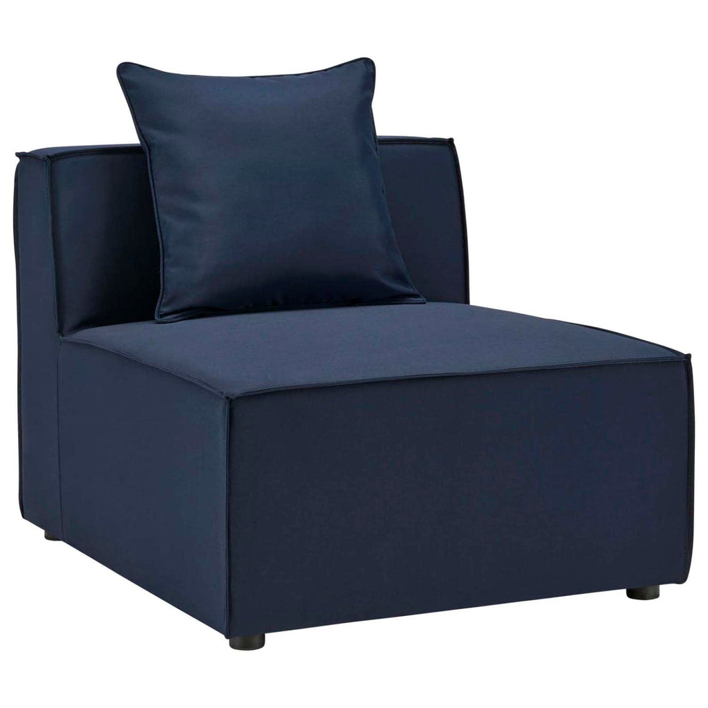 Modway Eei-4209-Nav Saybrook Outdoor Patio Upholstered Sectional Armless Chair, Navy Blue