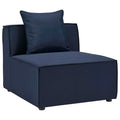 Modway Eei-4209-Nav Saybrook Outdoor Patio Upholstered Sectional Armless Chair, Navy Blue