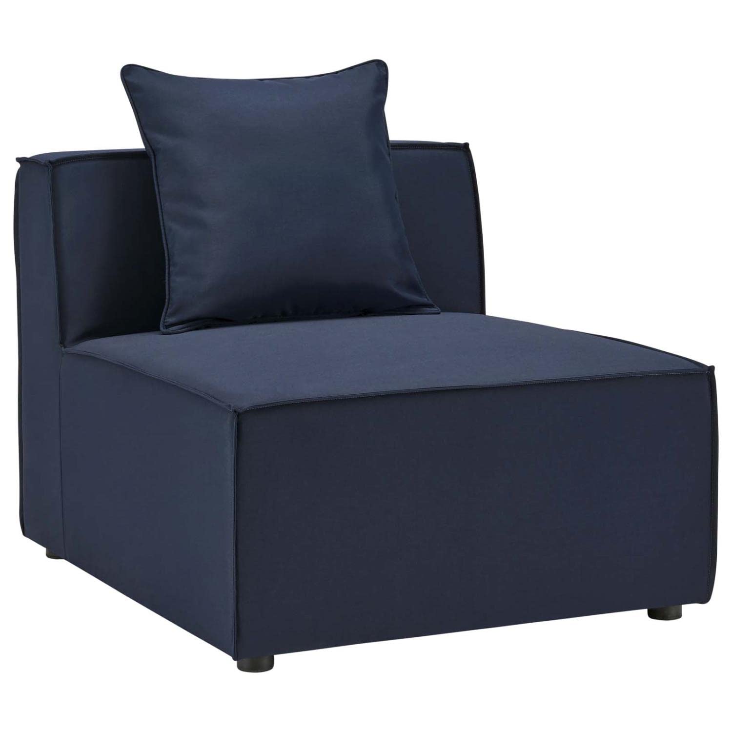 Modway Eei-4209-Nav Saybrook Outdoor Patio Upholstered Sectional Armless Chair, Navy Blue